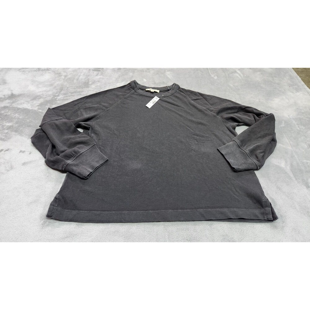 NWT Madewell Womens XXS Black Coal Relaxed Long Sleeve Raglan Tee